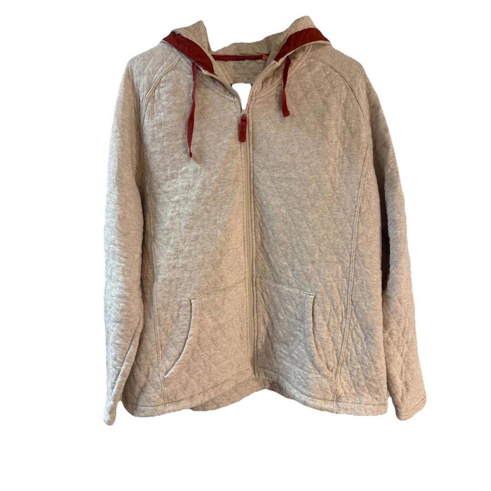 Orvis Women’s Quilted Zip Up Beige Ivory Pink Size XL